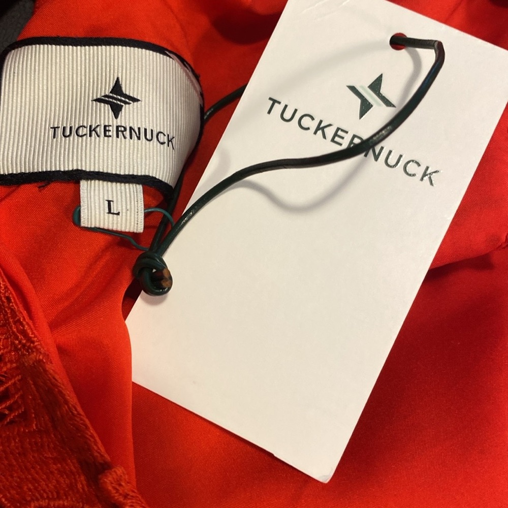 Tuckernuck | NEW Red Guipure Lace Daphne Three-quarter Sleeve Mini Dress Size L - Picture 11 of 12
